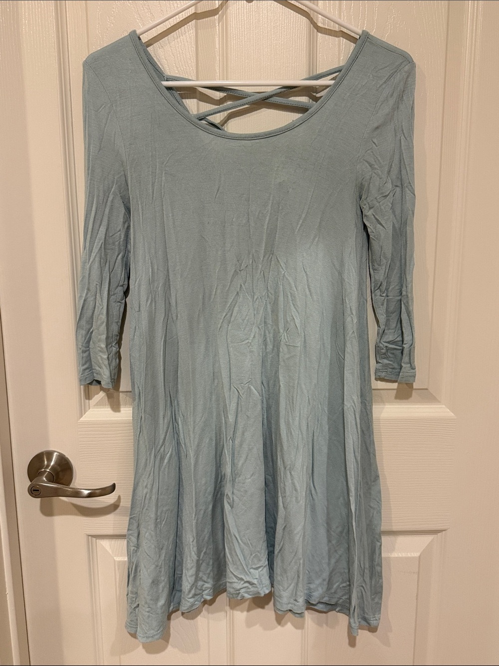 Light Blue Crisscross-Back Swing Tunic